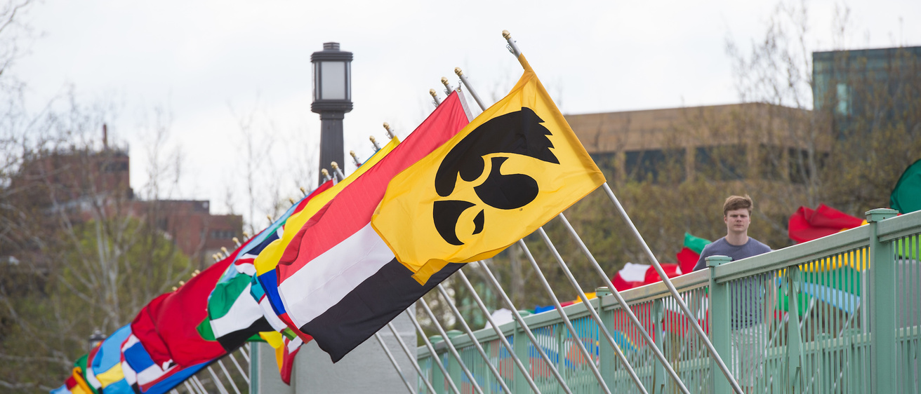 International flag display at University of Iowa