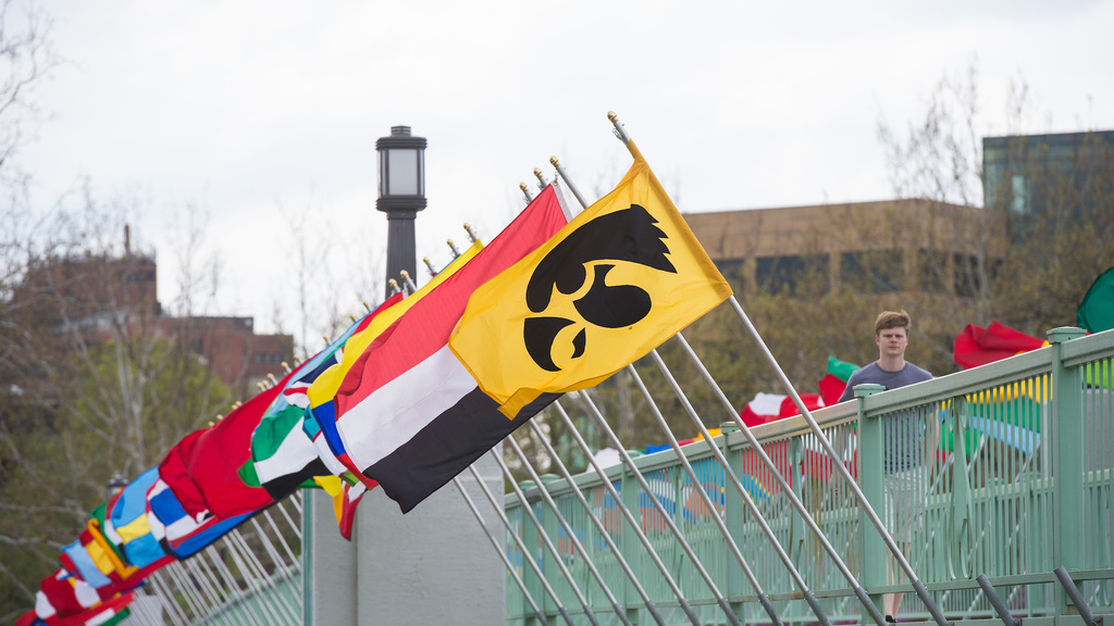 International flag display at University of Iowa
