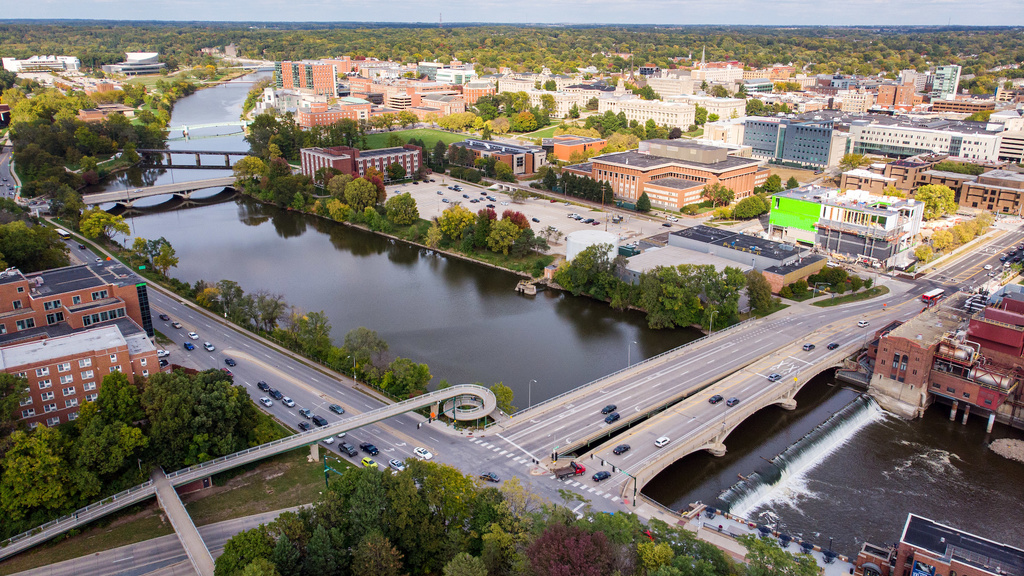 Aerial photo of University of Iowa campus