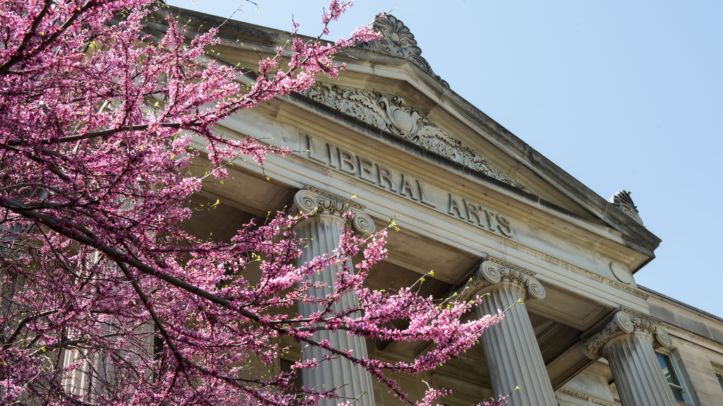 University of Iowa college of liberal arts and sciences building in spring